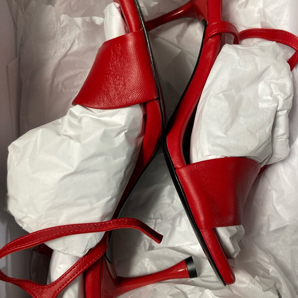 Tibi Golly Sandals in Red